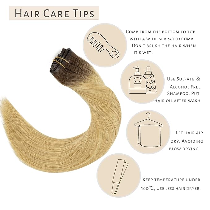 Caliee 16Inch Balayage Clip in Hair Extensions Real Human Hair R4/18 Ash Blonde With Medium Brown Roots 7Pcs PU Clip in Human Hair Extensions 110G Silky Soft Natural Remy Hair for Women