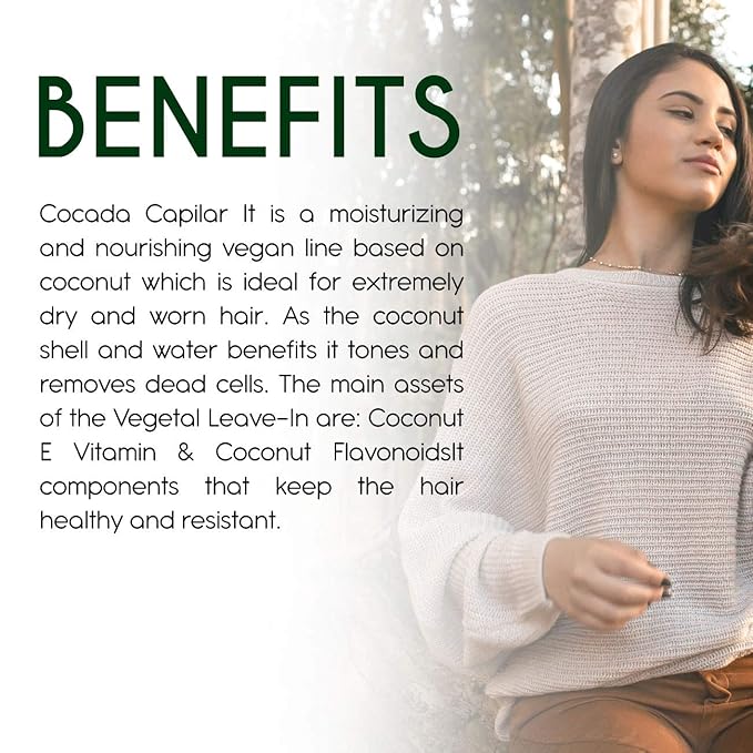 Terra Coco Cocada Capilar | Vegan | Moisturizes and Nourishes Leave-in | Ideal for Extremely Dry and Worn Hair Damaged by Sun or Chemicals| Removes Dead Cells | 16.0 Oz