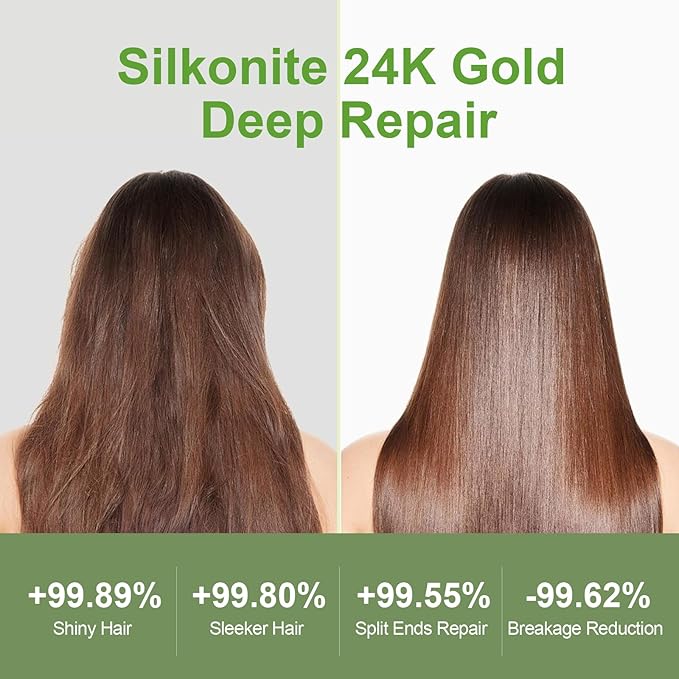 24K Gold & Argan Hair Oil Treatment – 100% Plant-Based Extract, Nourishes & Strengthens, Boosts Shine & Controls Frizz, Non-Greasy Formula for All Hair Types, 1.69 fl oz