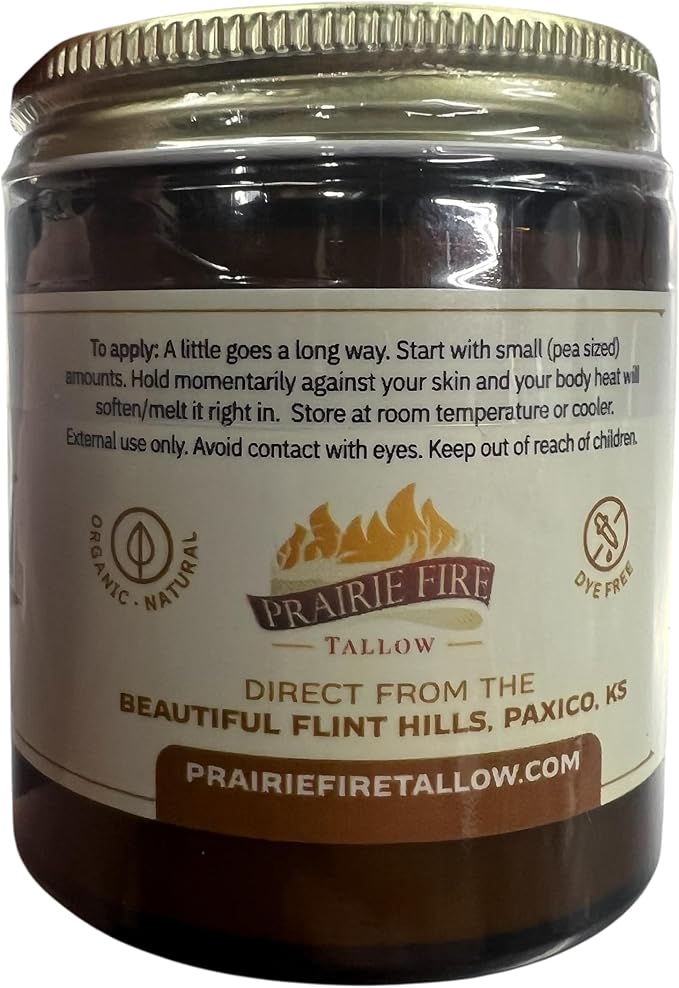 Beef Tallow Balm - 4 oz - Made in USA - Organic Grass Fed and Finished Tallow - Moisturizing Skin Care Peppermint
