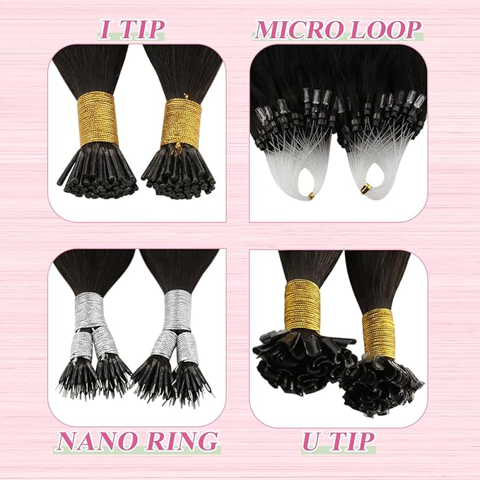 YoungSee Utip Hair Extensions Human Hair Dark Brown 24 Inch U Tip Human Hair Extensions Dark Brown 50s/50g Hot Fusion