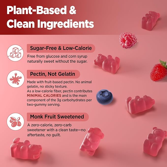 Sugar-Free 2500 mg Liposomal Collagen Peptides Gummies, w/Biotin, NAD+, Resveratrol, Astaxanthin, A+C+E, Type I, II, III, V, X - 80% Marine Collagen Gummies for Women Men - Skin, Hair & Nails, 60CT