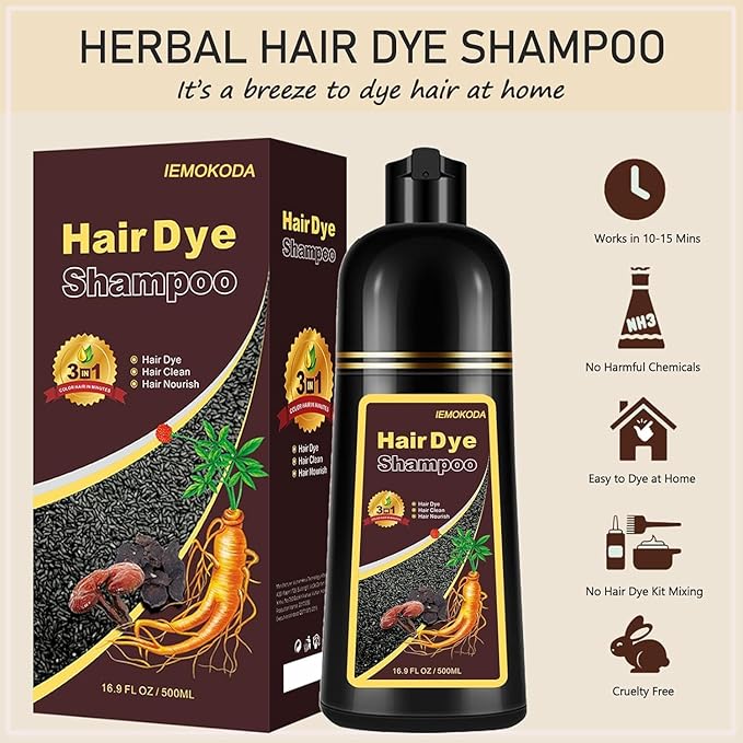 Fvquhvo Instant Hair Color Shampoo, Blonde Brown for Women Men, Long Lasting Brown Hair Dye Colors in Minutes, Easy to Use
