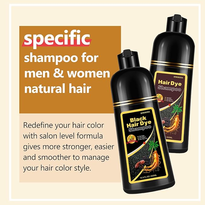 Instant Purple Hair Dye Shampoo for Gray Hair 3 in 1, Natural Hair Color Shampoo for Women Men, Easy to Use, Hair Paint Long Lasting Hair Dye 16.9 Fl Oz (Purple)
