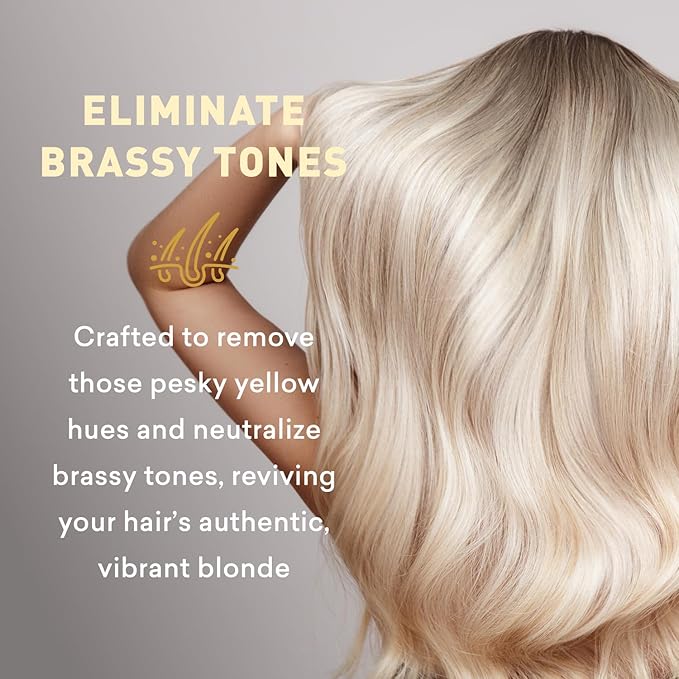 Just Nutritive Shampoo For Blonde Natural & Color-Treated Hair, Neutralize Brassy Tones, No Purple or Blue Shampoo, Paraben Free, Phthalate Free, Silicone Free, 8 oz. Bottle
