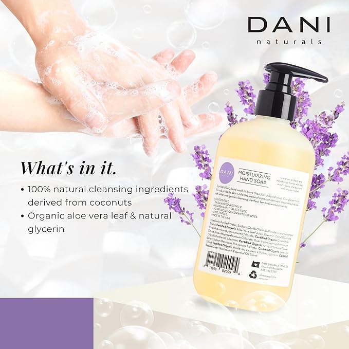 Naturals Moisturizing Hand Soap – Calming Lemongrass Lavender Scent, Hydrating, Sulfate-Free & Paraben-Free, 12 Oz Bottle with Pump, Gentle Cleansing for Dry Skin