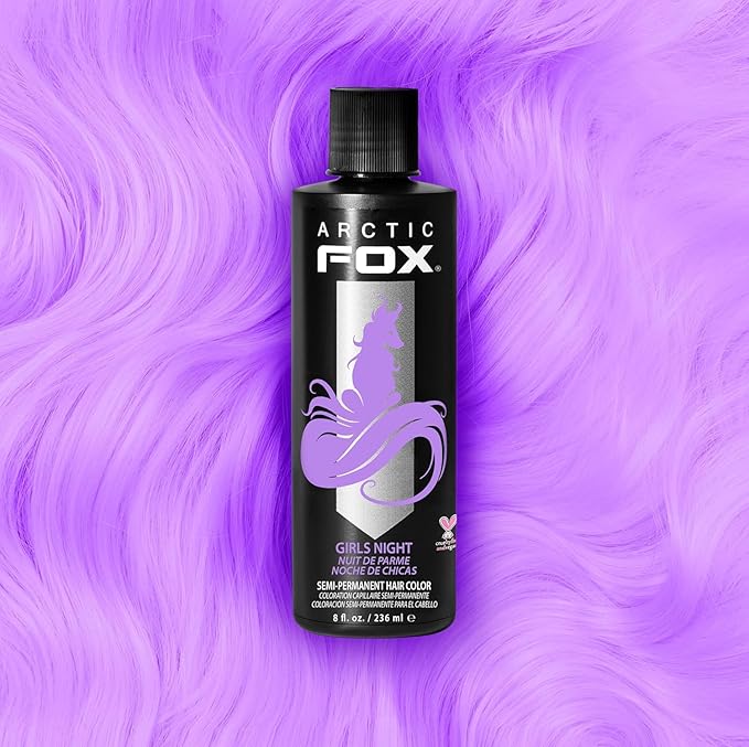 Arctic Fox Semi-Permanent Hair Dye, Vegan & Cruelty-Free, Pastel Lilac Purple, Ammonia-Free, Conditioning Color for Platinum Hair, Girls Night, 8 Fl Oz (Pack of 2)