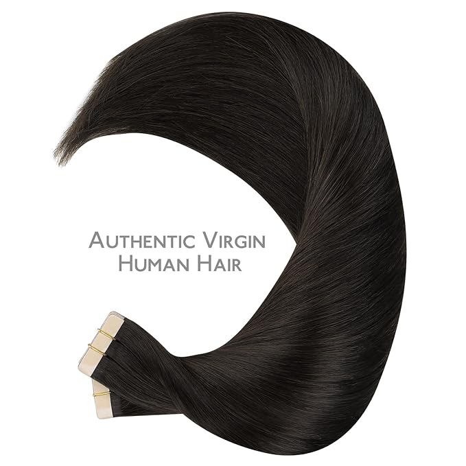 WENNALIFE 40pcs Tape in Hair Extensions Human Hair, 80g 12 inch Dark Brown Hair Extensions Real Human Hair Straight Tape in Extensions Invisible Human Hair Extensions Reusable Real Hair Extensions