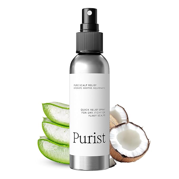 Purist Dandruff Spray – Leave-In Itchy, Dry Scalp Treatment – Hydrating, Lightweight, Soothing Scalp Moisturizer – Scalp Care Spray for Dryness, Dandruff, Flaky Scalp – Non-Greasy and Quick Relief