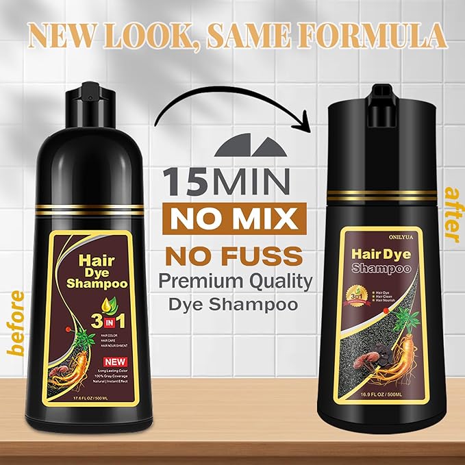 Light Brown Hair Dye Shampoo, 4 Weeks of Vibrant Color in Minutes, 3 in 1 Color Shampoo Hair Dye for Women Men, Natural Brown Coloring Shampoo for Painting Hair, Shampoo Para Canas, Herbal Formula