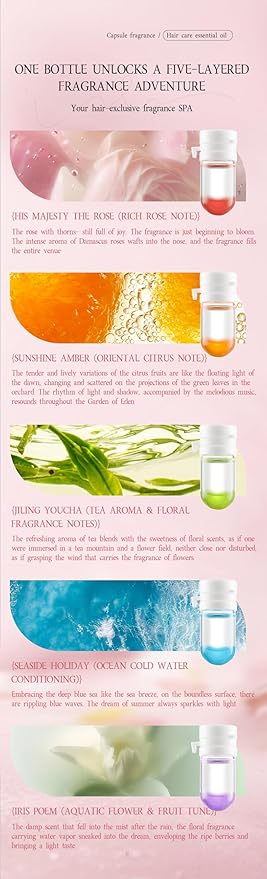 25Pcs Hair Perfume Oil, Light & Natural Hair Perfume, 2 in 1 Hair Treatment Oil & Hair Perfume, Avocado & Camellia Nourishment for Frizzy, Hair Oil for Women, Smoothing and Moisturizing