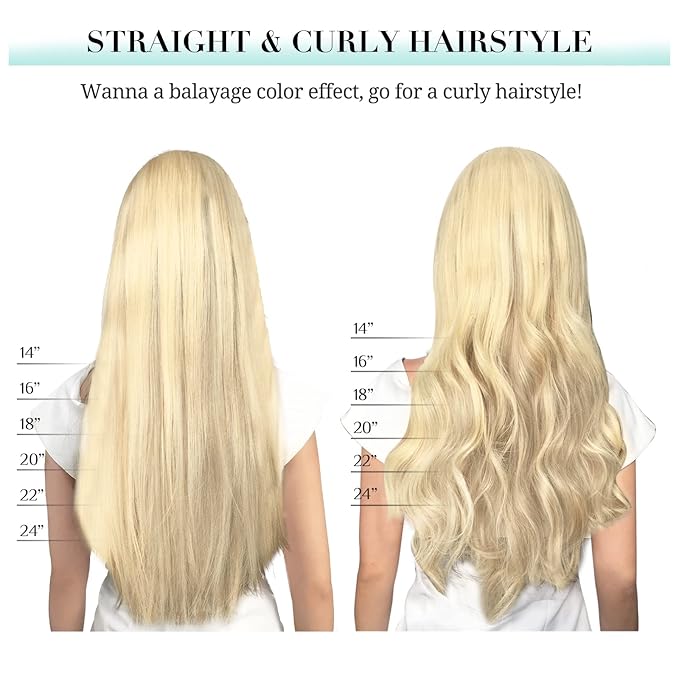 DOORES Clip in Hair Extensions Real Human Hair, Light Blonde Highlighted Golden Blonde 150g 9pcs 18 Inch, Real Hair Extensions Clip in Human Hair Natural Thick Human Hair Extensions Clip ins Straight