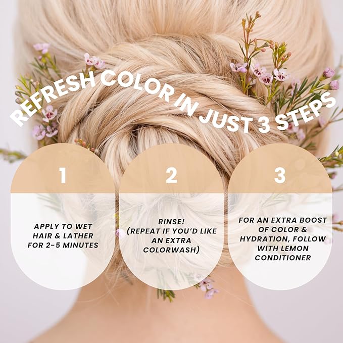 Color Depositing Shampoo, 8.5 fl oz - Lemon, For Medium to Pale BlondeTreated Hair - Hydrating Brightens & Tones, Prevents Fade, Extends Service