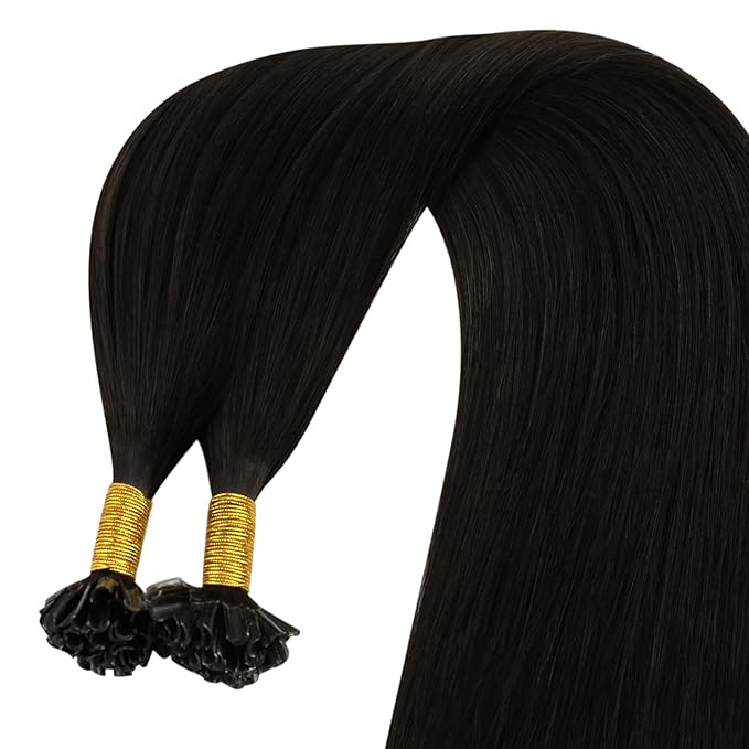 YoungSee Utip Hair Extensions Human Hair Dark Brown 24 Inch U Tip Human Hair Extensions Dark Brown 50s/50g Hot Fusion