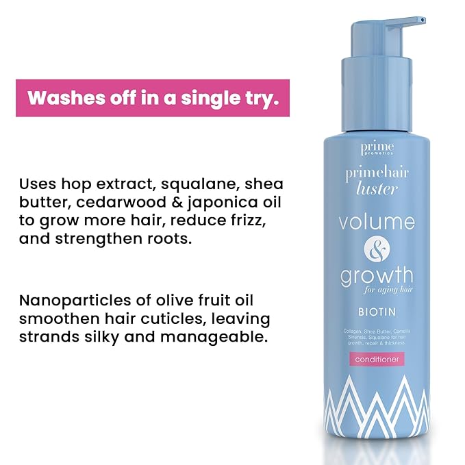 PrimeHair Luster Conditioner for Mature Women – Biotin Enriched, Sulfate-Free and Paraben-Free Conditioner – Perfect for Damaged, Dry, Thinning and Oily Hair