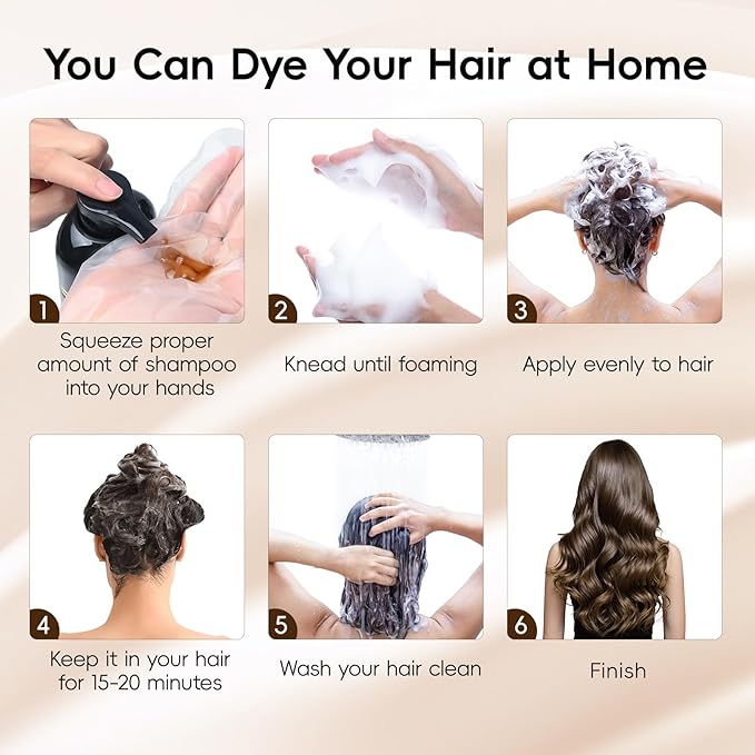 IIIMEIDU Hair Dye Shampoo 3 in 1, Natural Hair Dye Semi Permanent Hair Color, Gray Hair Cover Up, Ginger Essence shampoo for Color Treated Hair for Women and Men (500ml) 1