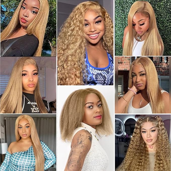 #27 Blonde Bundles Human Hair Yaki Straight Bundles 28 30 Inch Unprocessed Brazilian Virgin Hair Weave 2 Bundle Honey Blonde Human Hair Extensions