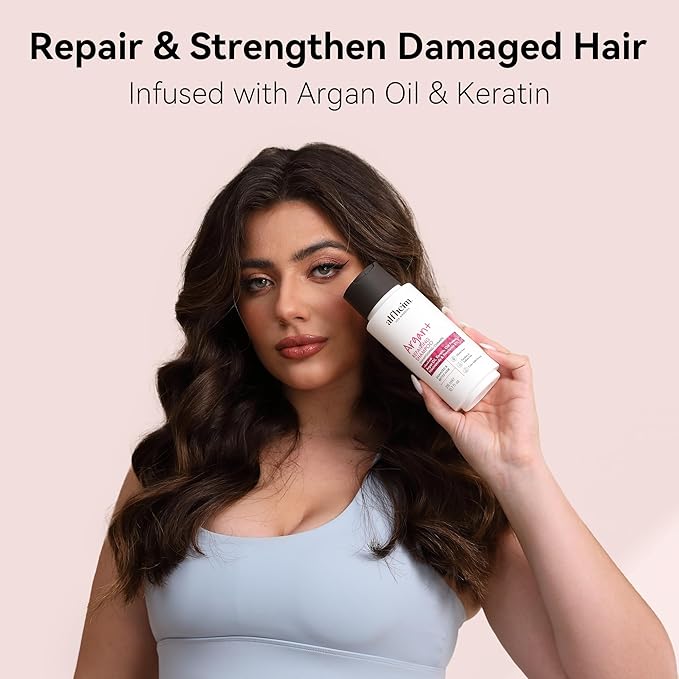 Alfheim Argan+ Repairing Shampoo | Argan Oil & Keratin for Dry, Damaged & Brittle Hair | Hydrating & Strengthening Sulfate-Free Shampoo | Color-Safe & Frizz Control | 10.7 fl oz