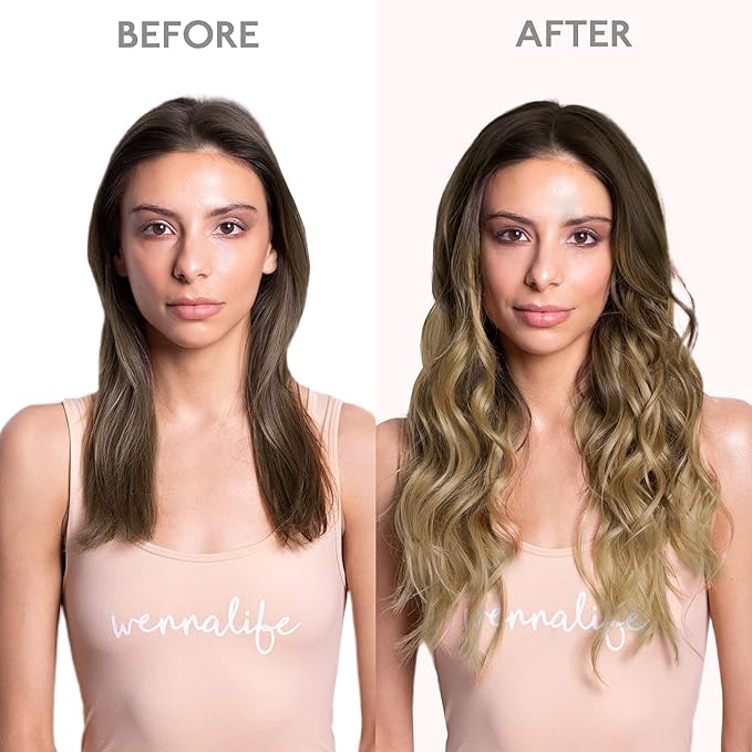 WENNALIFE Clip in Hair Extensions Real Human Hair, 16 Inch 120g 7pcs Ombre Walnut Brown to Ash Brown and Bleach Blonde Clip in Human Hair Remy Clip in Hair Extensions Real Human Hair Double Weft