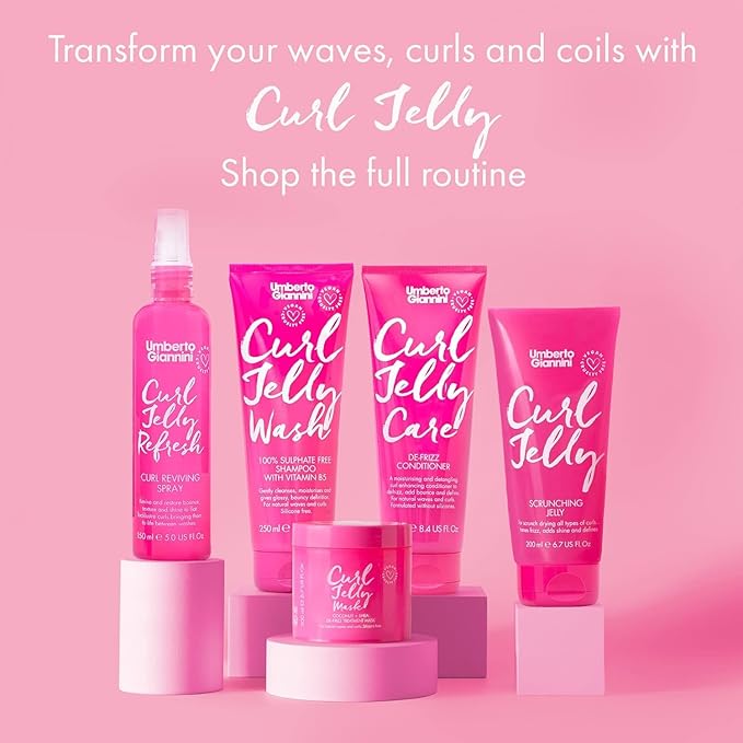 Umberto Giannini Curl Jelly Scrunching Jelly Bundle, Vegan & Cruelty Free Frizz Solution Gel for Curly or Wavy Hair, 200 ml (2 Pack)