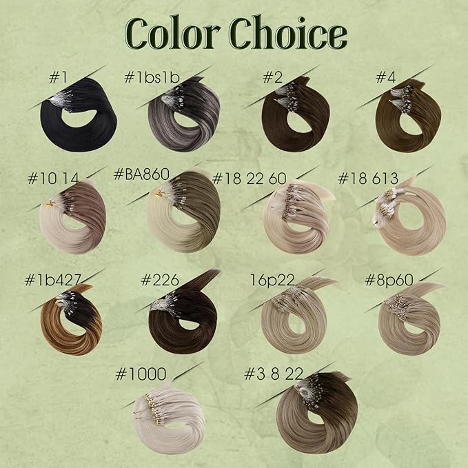 RUNATURE Micro Ring Hair Extensions Blonde Highlight Ash Brown Micro Link Extensions Real Human Hair Blonde Micro Loop Hair Extensions Human Hair 14 Inch 50 Gram