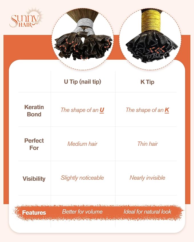 Sunny Hair U Tip Hair Extensions Human Hair Brown Ombre Keratin Hair Extensions Human Hair Dark Brown Balayage with Light Blonde K Tips Hair Extensions Real Human Hair Add Volume 14inch 50g