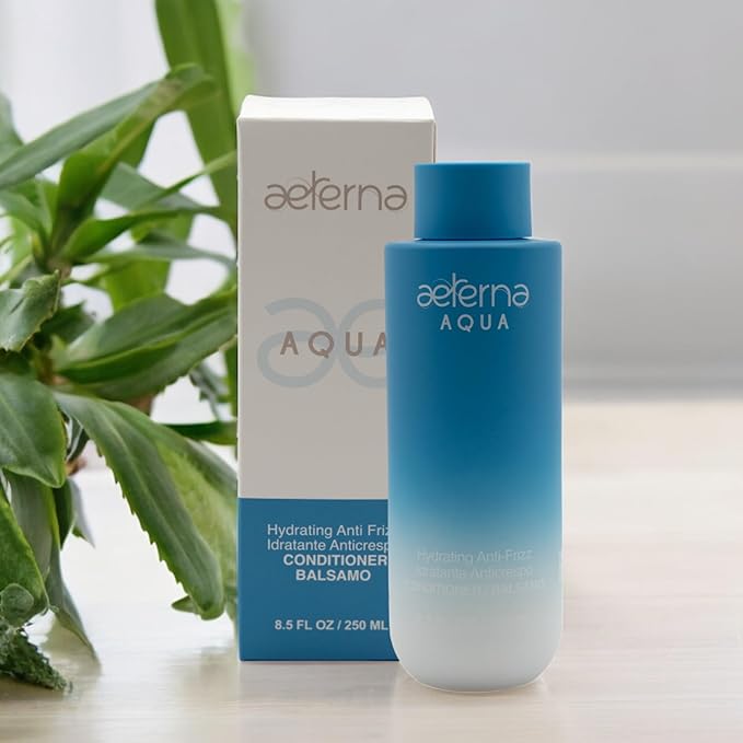 Aeterna AQUA Anti-Frizz Conditioner - Deep Hydrating Conditioner with Aloe Vera & Natural Oils for All Hair Types | Sulfate Free - Repairs & Smooths Damaged Hair - 250 ml