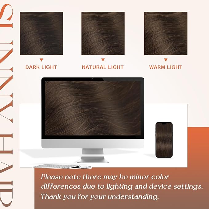 Sunny Hair Flat Tip Hair Extensions Darkest Brown Keratin Flat Tip Hair Extensions Real Human Hair Soft Straight Hair Remy Hair Extensions Hot Fusion Flat Tip Human Hair Extensions 50g/pack 18inch