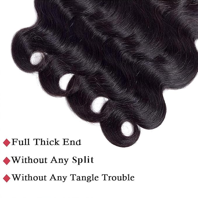 Body Wave Human Hair 4 Bundles (24 24 26 26) Unprocessed Brazilian Virgin Human Hair Extensions Brazilian Body Wave Weave Bundles Soft and Silky Natural Black Wavy Hair Quick Weave Bundle for Women