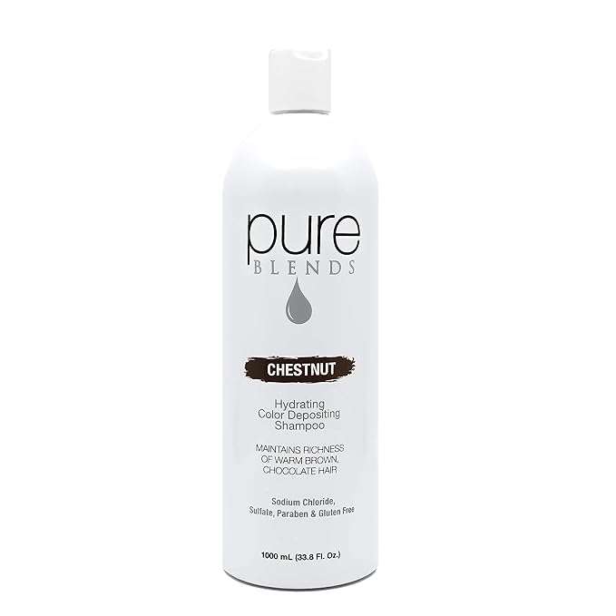 Chestnut Hydrating Color Depositing Shampoo - Brighten & Tone Faded Hair, Semi Permanent Dye, Prevents Fade, Extends Color Service on Treated Hair, 33.8 Oz
