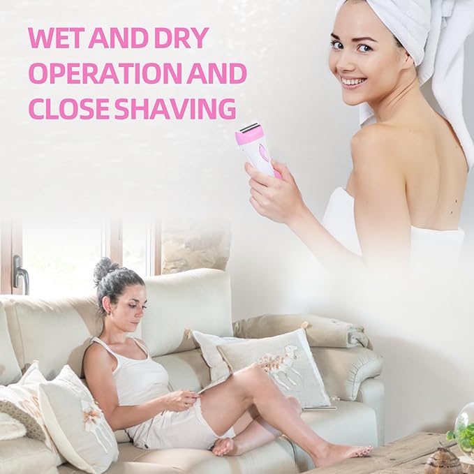 Wet & Dry Electric Razors for Women, Smooth & Silky Electric Shaver for Women, Cordless Foil Shaver for Pubic Hair and Bikini Trimmer, Painless Ladies Trimmer for Face Body