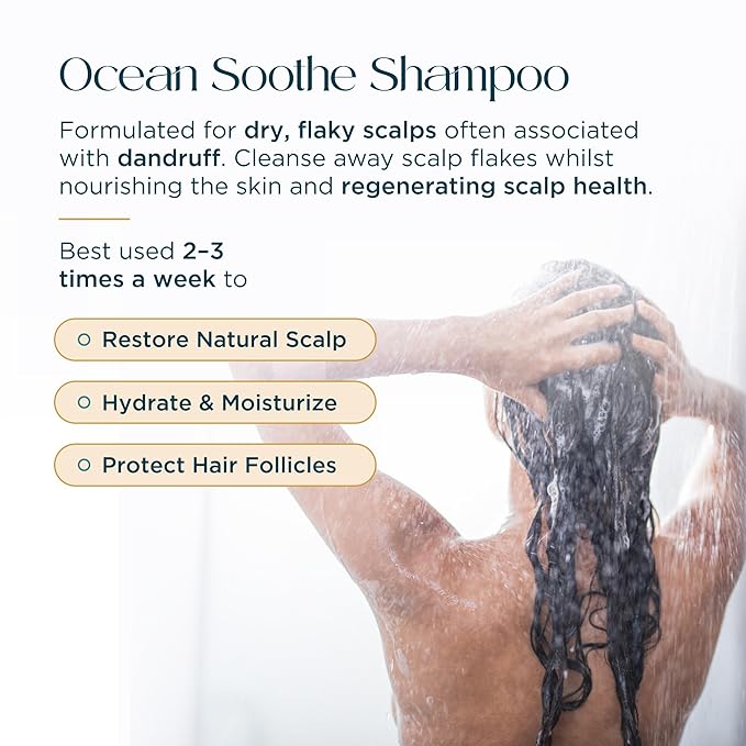 Ocean Soothe Scalp Control Shampoo with Highly Concentrated Magnesium Salt and Cucumber Juice to Hydrate Dry, Flaky Scalps, Nourish and Protect Hair Follicles, 300mL
