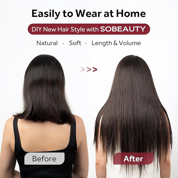 Clip in Hair Extensions Real Human Hair Dark Brown Seamless Clip In 100% Remy Hair Extensions PU Skin Weft Add Volume Thick&Invisible #2 20Inch 120G 8PCS