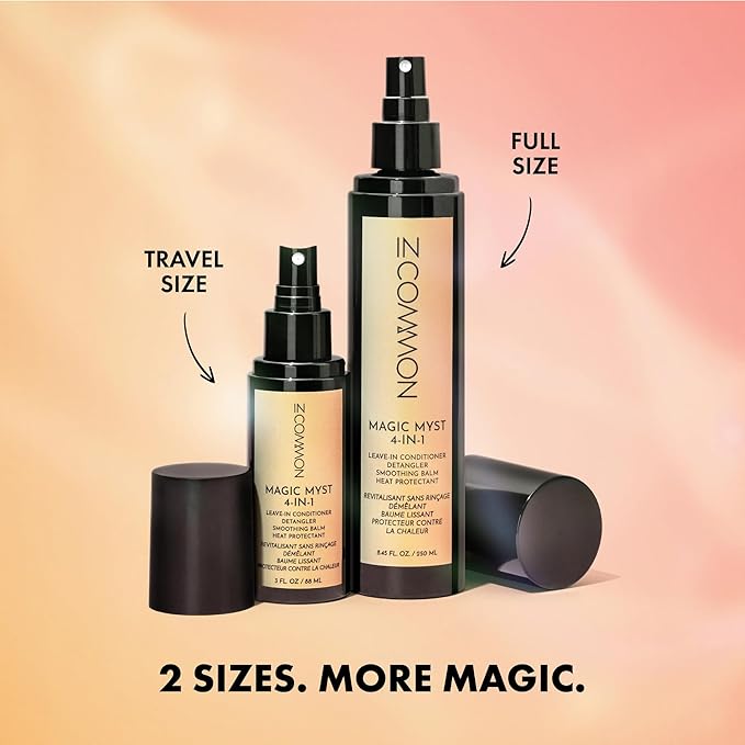 IN COMMON Magic Myst Universal Hair Elixir | 4-In-1 Leave-In Conditioner - Detangler - Heat Protectant | 8.45 oz + 3 oz (Pack of 2)