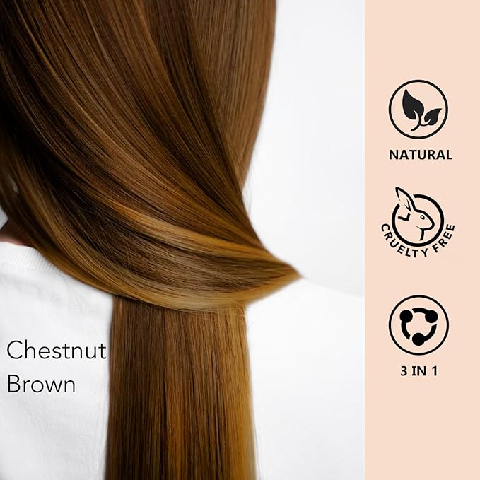 Chestnut Brown Hair Dye Shampoo, Instant Hair Dye for Men & Women, Long lasting Color SHampoo Hair Dye for All Hair Types, Esay to Use Shampoo Para Canas 16.9 Fl Oz (Chestnut brown)