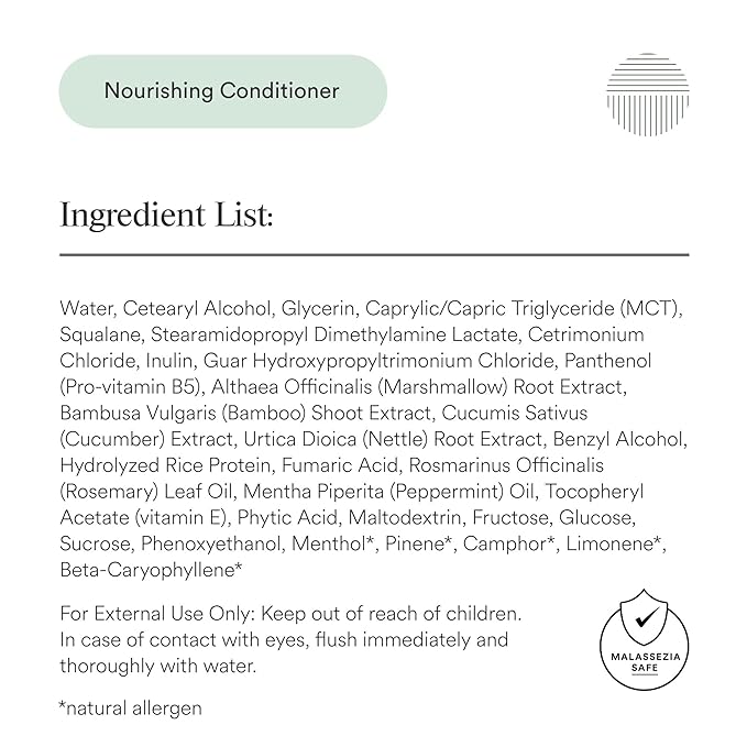 Nourishing Conditioner | Hydrates, Smooths & Enhances Scalp Health | Dandruff & Seborrheic Dermatitis Safe | Frizz-Free Shine with MCT & Rosemary Essential Oil | For All Hair Types | 8 fl oz