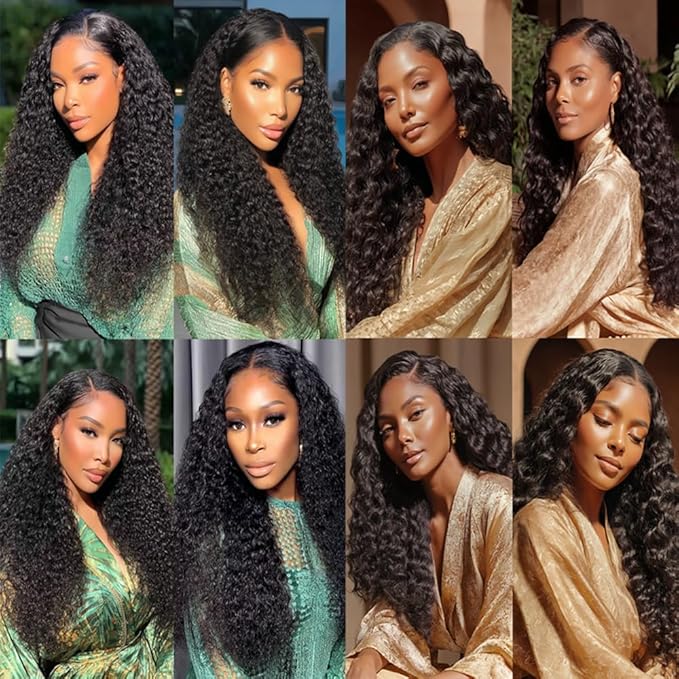 Water Wave Bundles Natural Black 10 12 14 Inch Brazilian Water Wave Bundles Human Hair Soft and Silky for Women