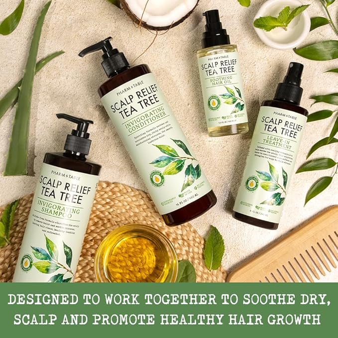 Tea Tree Hair Oil for Itchy Scalp - Infused With Tea Tree Oil, Mint, Vitamin E, and Jojoba Oil, 100ml