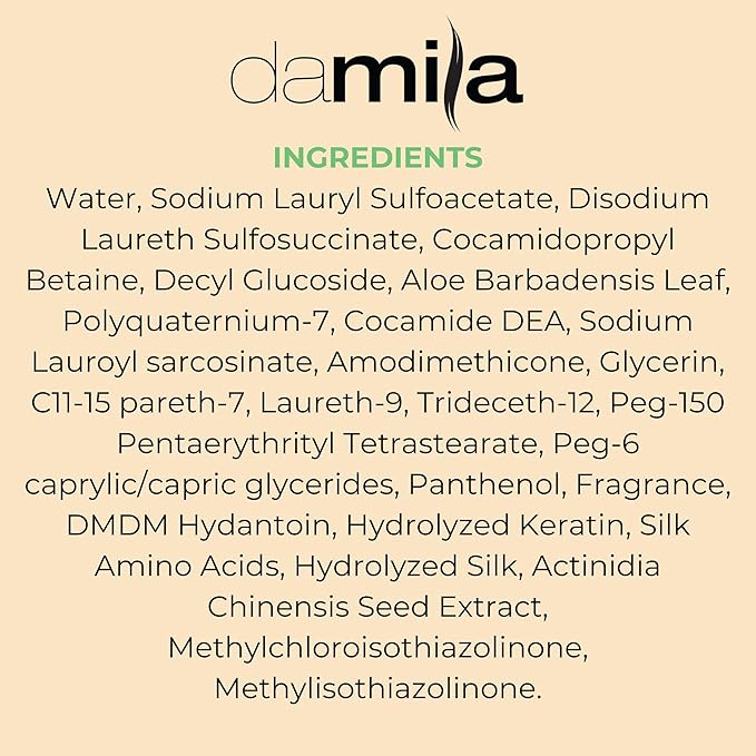 Damila Salt & Sulfate Free Shampoo & Conditioner for Keratin and Color Treated Hair - Professional Keratin Value Pack for Damaged, Frizzy, Curly, Dry & Thin Hair - Shampoo Sin Sal (4.0 Fl Oz)