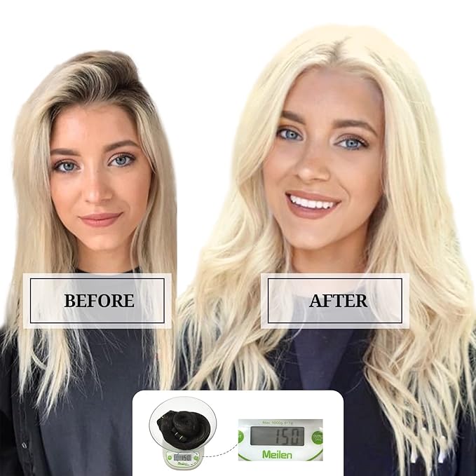 DOORES Clip in Hair Extensions Real Human Hair, Bleach Blonde 150g 9pcs 18 Inch, Remy Clip in Hair Extensions Natural Hair Extensions Human Hair Extensions Clip ins Straight Thick Hair Extensions