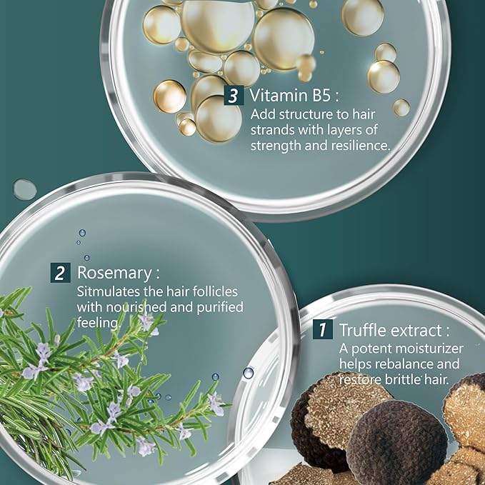 SH-RD Truffle Moisturizing Shampoo for Dry Damaged Hair | Shampoo with Truffle Extract, Keratin, Rosemary | Intense Hydration, Repair & Scalp Relief | Sulfate-Free - 6.76oz/200ml