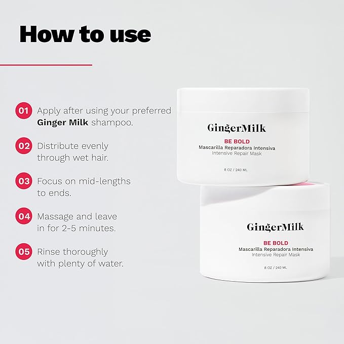 Intensive Repair Hair Mask for Dry/Damaged Hair due to Coloring, Chemical Processes, hot styling tools and dryers | BE BOLD (8 oz.)