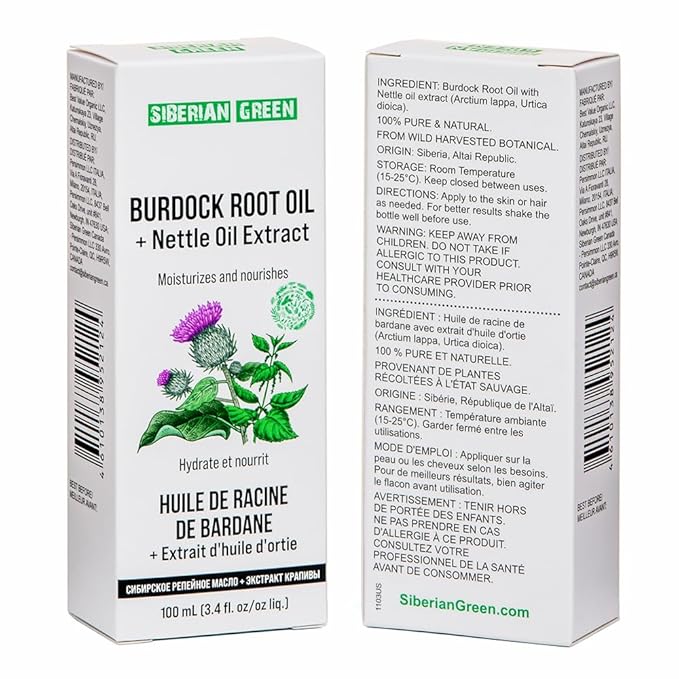 Burdock Oil with Nettle Oil Extract 100ml Natural Hair Loss Burdock Root Care Anti-Dandruff Scalp Stimulates Growth