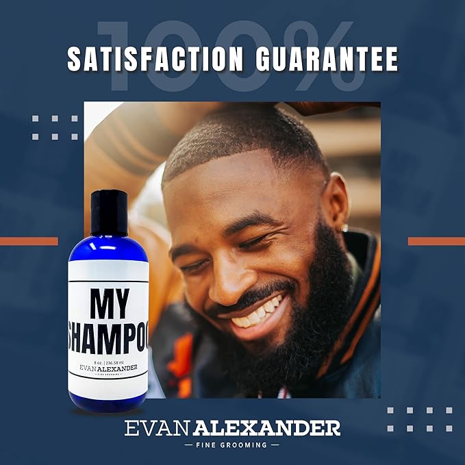 Evan Alexander Grooming MY Shampoo - Supports Hair Growth and Nourishes the Scalp with Peppermint Oil, Tea Tree Oil, Organic Aloe Vera - Vegan - 8 oz - Great Scent