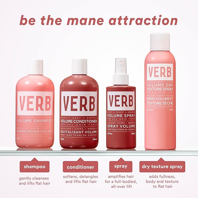 VERB Volume Dry Texture Spray, 1.6 oz- Boosts Volume, Adds Fullness & Weightless Grit - Sulfate, Paraben and Gluten Free