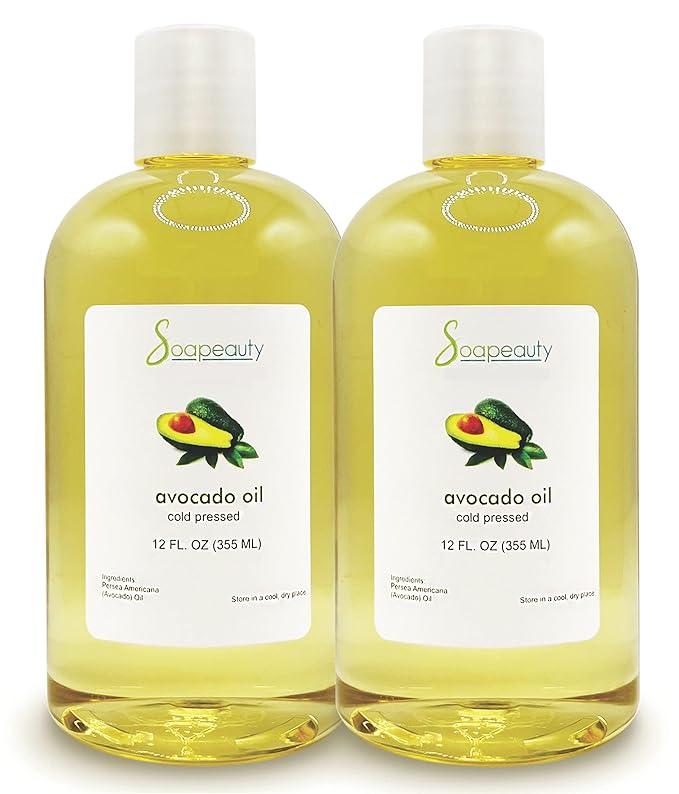 Soapeauty Avocado Oil for Skin & Hair - Cold Pressed - 100% Pure & Natural - Carrier Oil for Essential Oils - Massage Oil - 24 fl oz (2 X 12 fl oz)