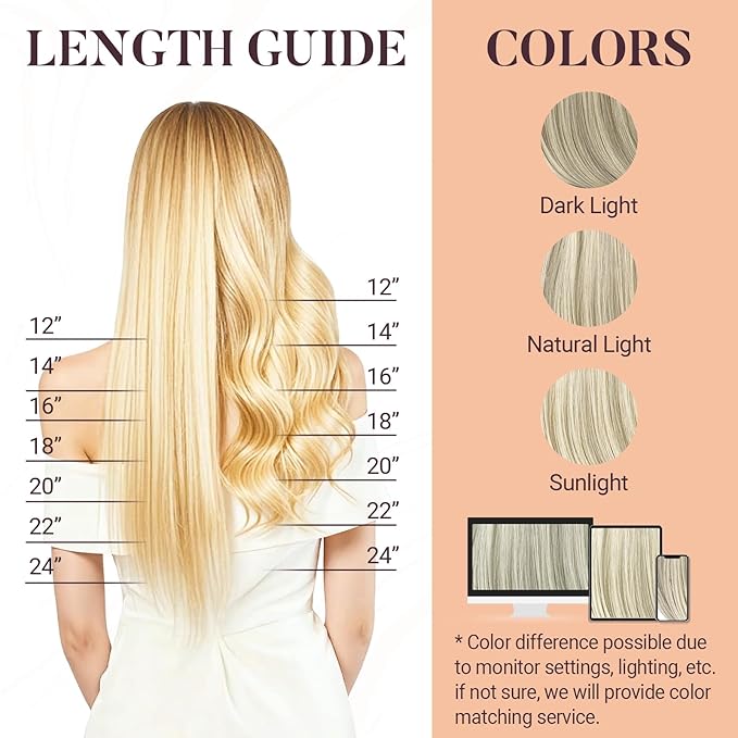 MAXITA Microlink Hair Extensions Human Hair, Ash Blonde Highlighted Platinum Blonde Micro Bead Hair Extensions Virgin Human Hair, 50g/50 Strands/Pack, 22 In
