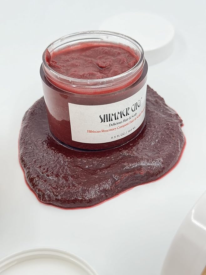 Hibiscus Rosemary Compote Hair & Scalp Fortifier | Superfood Infused Formula | Conditions, Strengthens, Promotes Growth | Balances Scalp Microbiome for Healthy Hair & Scalp 5.5 Ounce