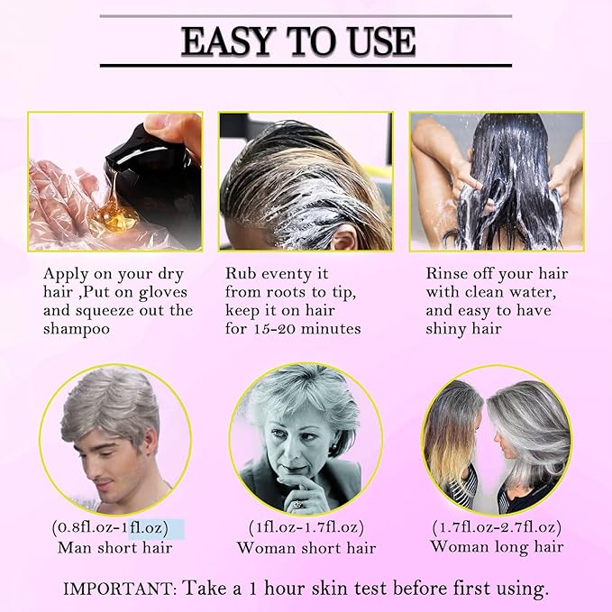Instant Coffee Hair Dye Shampoo - 3 in 1, Hair Color Shampoo for Women & Men, Long Lasting,Light Brown Shampoo Para Pintar El Cabello, Easy to Apply at Home 500ML
