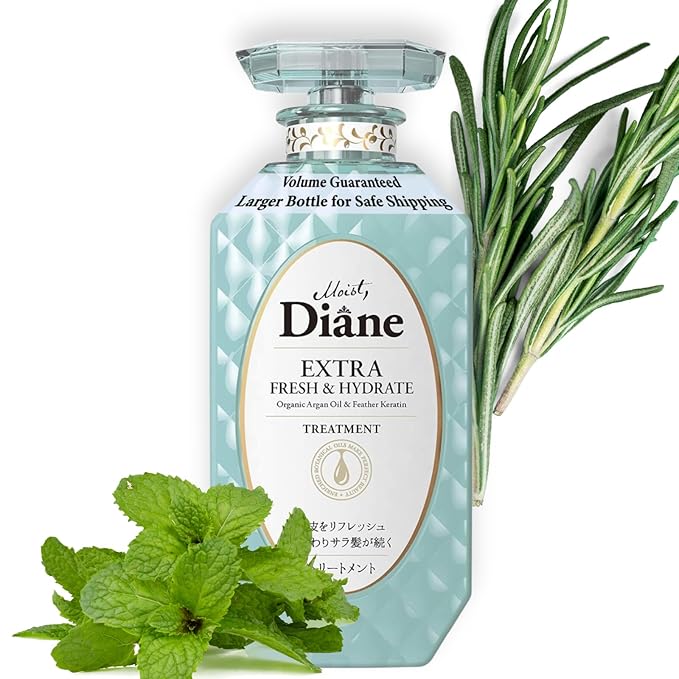 Moist Diane Anti Dandruff Conditioner for Oily Hair Women & Men, Itchy Scalp Treatment by Argan Oil, Tea Tree, Mint, Rosemary & Ginger, Keratin Hair Treatment from Japan, FREASH & HYDRATE 15.2 Fl Oz